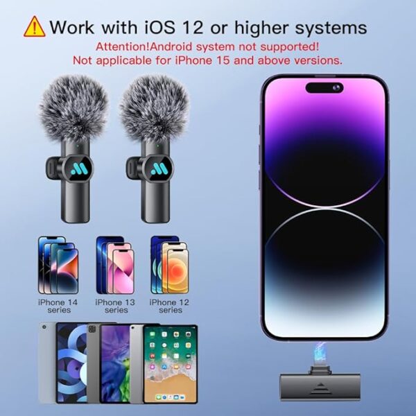 2pcs Lavalier Wireless Microphone for iPhone iPad - Image 2