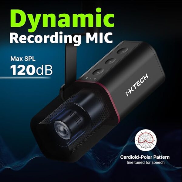 IXTECH Cardioid Dynamic Microphone with Mic Cover - Image 3