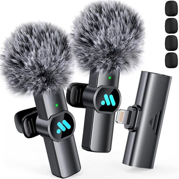 2pcs Lavalier Wireless Microphone for iPhone iPad